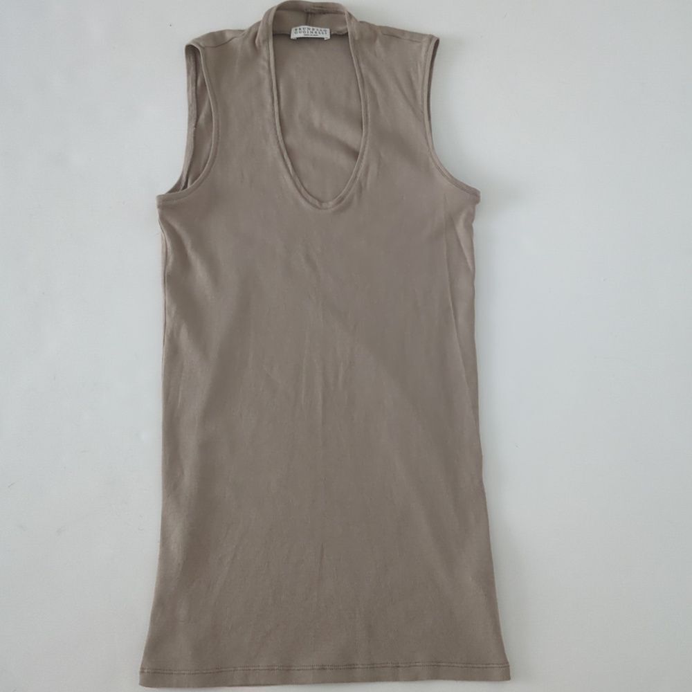 BRUNELLO CUCINELLI Cotton Ribbed Tank Size M